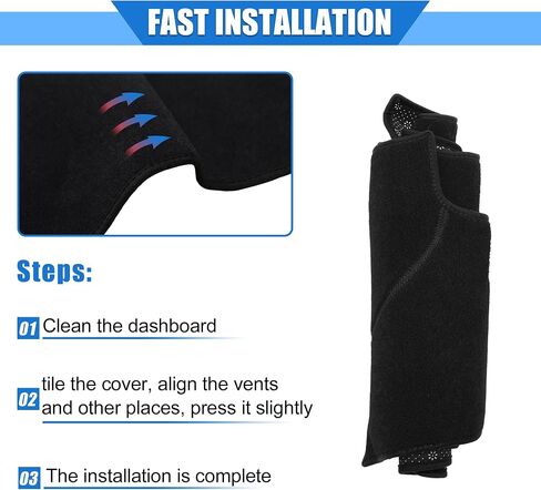 Car Dashboard Cover Compatible for Toyota RAV4 2001-2012, Protective Polyester Black Blue Center Console Interior Trim Dash Cover Mat Pad in Saudi Arabia