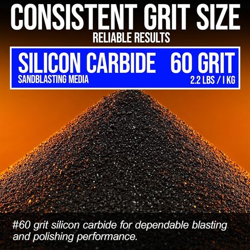 Le Lematec Silicon Carbide #100 media sandblasting media for rocl headling ، تلميع ، وإعداد السطح ، حقيبة 2.2 رطل (LEI-16) in Kuwait