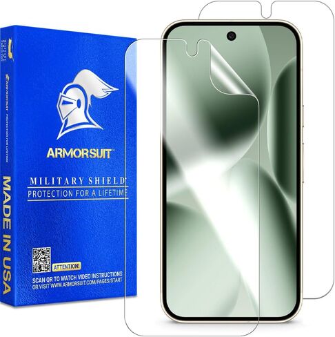 ArmorSuit 2 Pack for Google Pixel 9 / Pixel 9 Pro Screen Protector Case Friendly MilitaryShield HD Clear Film - Made in USA in Saudi Arabia