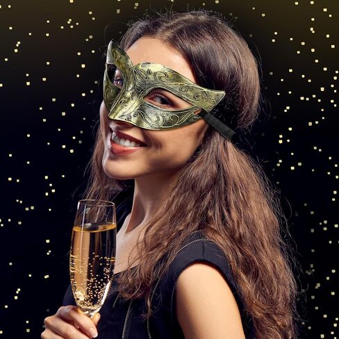 Yunsailing 100 Pcs Masquerade Masks Bulk Venetian Antique Masks with Strap for Women Men Carnival Halloween Party in Saudi Arabia