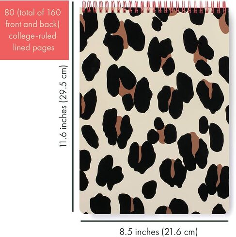 kate spade new york Large College Ruled Notebook, Top Spiral Notebook with 160 Pages, 11.75" x 8.5" Writing Pad, Charmed Library in Saudi Arabia