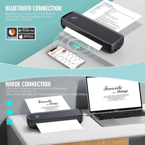Portable Printers Wireless for Travel, Inkless Printer Mini Bluetooth Small Printers for Home Use Support 8.5" X 11" US Letter Legal, A4, A5 Thermal Printer Paper Compatible with iOS, Android&Laptop in Saudi Arabia