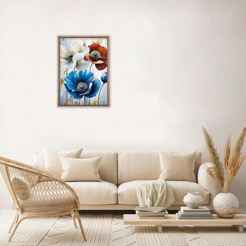 Meiyuda Diamond Painting Kits للبالغين ، 5D الزهور مجموعات فن الماس للمبتدئين للمبتدئين ، DIY Flower Vase Full Diamond Art Decor in Kuwait