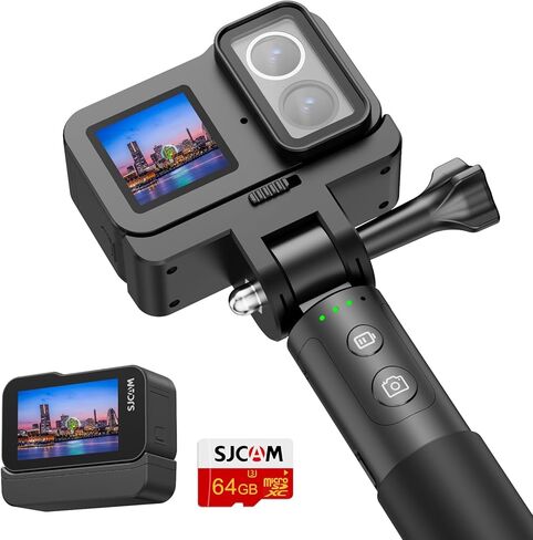 SJCAM SJ20 Action Camera 4K, F2.0/F1.3 Dual Lens, 154° FOV HDR, Low Light, 1850mAh Battery, Stabilization, Waterproof, 8X Zoom, Helmet Kits, Support Ext MIC& Remote Control in Kuwait