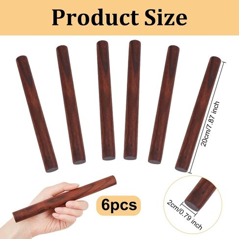 OLYCRAFT 14 Pcs Walnut Dowel Rods 4.5/9.8/11.8/15mm Diameter Wood Sticks 7.4~7.9 inch Long Unfinished Round Sticks Wooden Carving Blocks Round Wooden Sticks for Building Model DIY Craft Supplies in Saudi Arabia