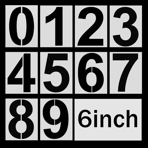 4 Inch Number Stencils, Plastic Number Stencil 0-9 Reusable House Numbers Stencil Curb Stencil Kit for Painting on Road, Wall, Wood, Mailbox, Cakes, Trucks(10 pcs) in Saudi Arabia