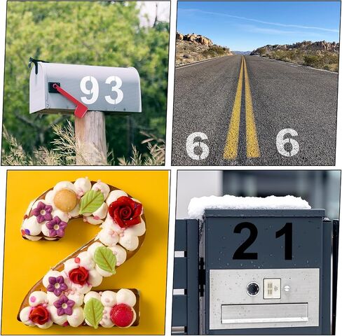 4 Inch Number Stencils, Plastic Number Stencil 0-9 Reusable House Numbers Stencil Curb Stencil Kit for Painting on Road, Wall, Wood, Mailbox, Cakes, Trucks(10 pcs) in Saudi Arabia