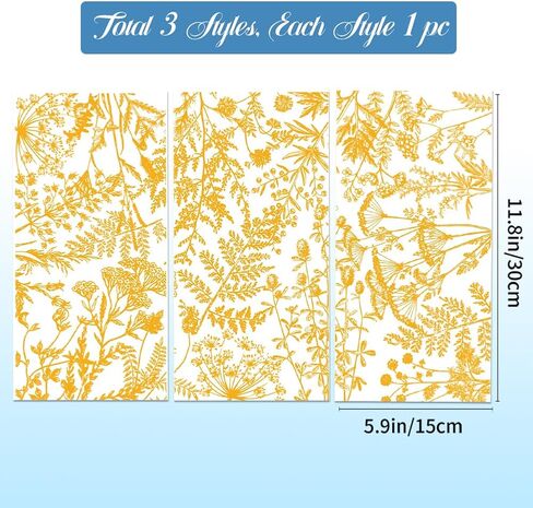 GLOBLELAND 3 Sheets Ivory Peony Furniture Transfer 6x12inch Peony Flowers Rub on Transfer Self-Adhesive Wall Art Decals for Bedroom Living Room Desk Table Decoration in Saudi Arabia
