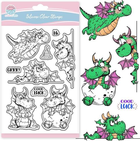 GLOBLELAND Cartoon Chicken Clear Stamps for Card Making Funny Animal Chicken Silicone Stamp Greetings Transparent Stamps Seal for DIY Scrapbooking Embossing Photo Album Decor in Kuwait