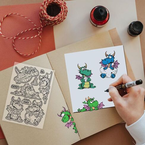 GLOBLELAND Cartoon Chicken Clear Stamps for Card Making Funny Animal Chicken Silicone Stamp Greetings Transparent Stamps Seal for DIY Scrapbooking Embossing Photo Album Decor in Kuwait