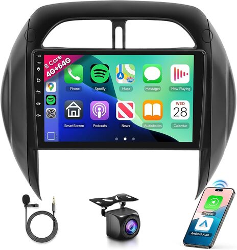 8 CORE 2G+64G Car Radio Stereo for Toyota RAV4 2003 2004 2005 with Wireless CarPlay/Android Auto, 9 inch 1280 * 720P IPS Touch Screen Head Unit Android 13 GPS WiFi Bluetooth 32-Band DSP Camera in Saudi Arabia