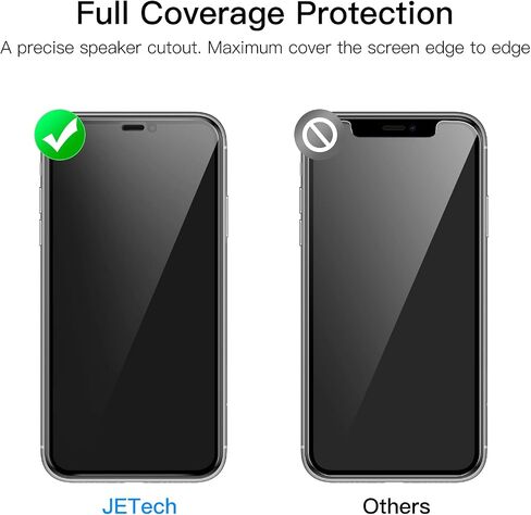واقي شاشة بتغطية كاملة للخصوصية من JETech لهاتف iPhone 16 مقاس 6.1 بوصة، طبقة من الزجاج المقوى المقاوم للتجسس بحافة سوداء مع أداة تثبيت سهلة، صديق للحافظة، عبوتان in Saudi Arabia