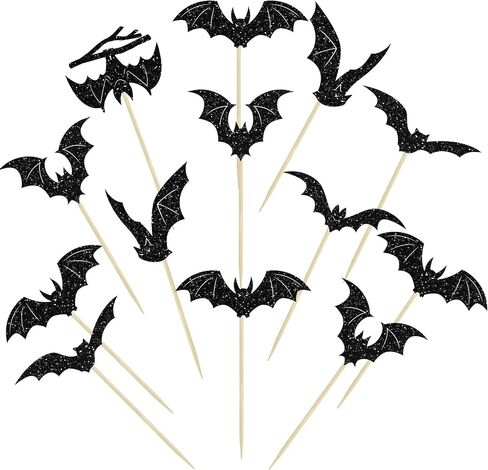 Gyufise 36Pcs Halloween Cupcake Toppers Halloween Pumpkin Cat Bat Ghost Cake Decorations for Halloween Theme Babyshower Kids Birthday Party Supplies in Saudi Arabia