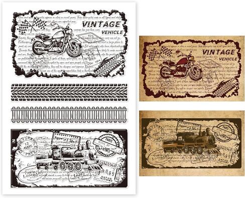 GLOBLELAND Vintage Airplane Clear Silicone Stamps for DIY Card Making Cloud Silicone Transparent Stamp Seal Compass Decorative Clear Stamps for Scrapbooking Photo Album Journal Decoration in Kuwait