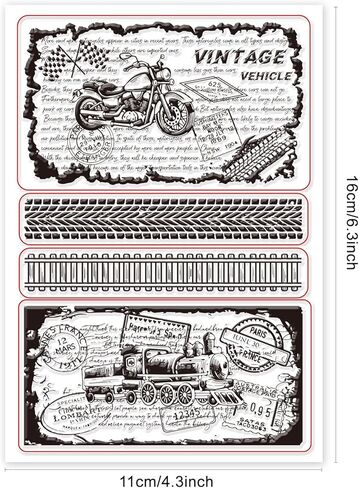 GLOBLELAND Vintage Airplane Clear Silicone Stamps for DIY Card Making Cloud Silicone Transparent Stamp Seal Compass Decorative Clear Stamps for Scrapbooking Photo Album Journal Decoration in Kuwait