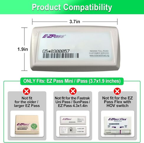EZ Pass Holder, 2 Pack Ez Pass Holder for Windshield with Strong Suction Cups, Heat & UV Resistant Toll Transponder Holder for Car Fits EZ Pass Mini/iPass in Size 3.7 x 1.9 inches (Clear) in Kuwait