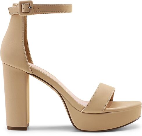 DREAM PAIRS Women's Comfort Platform Chunky Heel Sandals | Open Toe Adjustable Buckle Ankle Strap High Heels, Formal Dress Shoes for Wedding Guest, Prom, Party & Special Occasions in Saudi Arabia