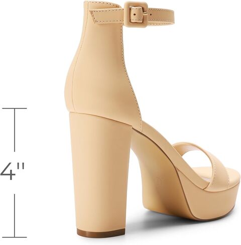 DREAM PAIRS Women's Comfort Platform Chunky Heel Sandals | Open Toe Adjustable Buckle Ankle Strap High Heels, Formal Dress Shoes for Wedding Guest, Prom, Party & Special Occasions in Saudi Arabia