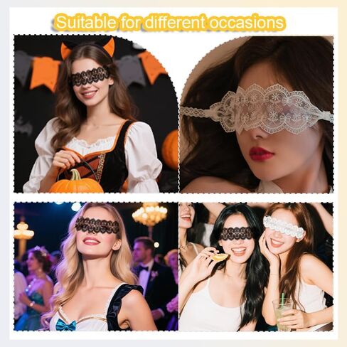 Halloween Eye Masks for Adults Women Teen Girls Eye Face Mask Halloween Mask Accessories Black Halloween Costume Eye Mask 2 Pack Cosplay Party Lace Blindfold for Adult Play Elastic Prom Sexy Mask in Saudi Arabia