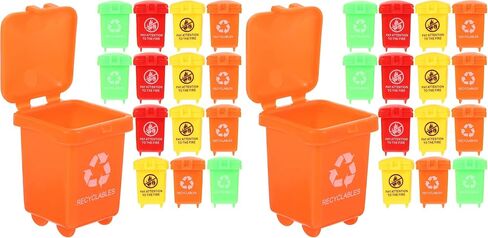 jojofuny 1.7x1.2 Inch Mini Trash Cans Toy, 20pcs Tiny Garbage Can Garbage Classification Toys for Pencil Cup Desktop Organizer Trash Truck Party Supplies in Saudi Arabia