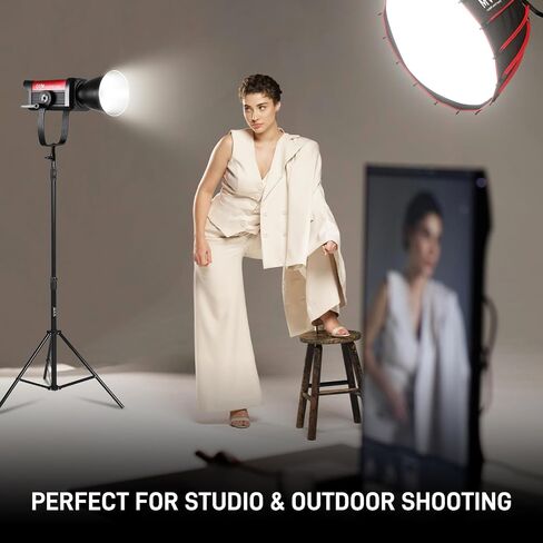 GVM Pro 400B 400W LED Video Light, Bowens Mount, CRI97+, 2700-6800K Color Temperature, 14500lux/㎡， APP Control, 45° Standard Cover, Dedicated Console in Kuwait