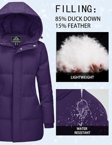 Yucolen Women's Winter Down Suffer Coat Shiceen Right Water Resident Warmed Parked Parked Outwear in Kuwait