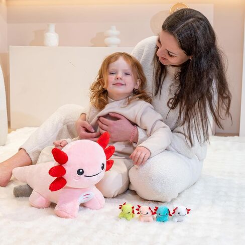 5 Pcs Monkey Stuffed Animal with Babies, Weighted Monkey Plush Toys for Kids, Cute Stuffed Monkeys Doll Set, 19.5", 3.3 lbs in Kuwait