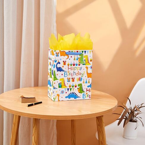 Bobobag 13" Large Gift Bag with Tissue Paper for Birthday gift bags, Wedding bags,Retail bag (Flamingo) in Saudi Arabia