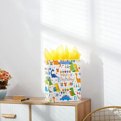 Bobobag 13" Large Gift Bag with Tissue Paper for Birthday gift bags, Wedding bags,Retail bag (Flamingo) in Saudi Arabia