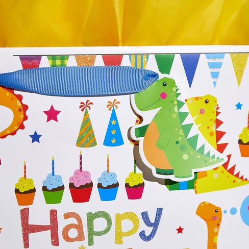 Bobobag 13" Large Gift Bag with Tissue Paper for Birthday gift bags, Wedding bags,Retail bag (Flamingo) in Saudi Arabia
