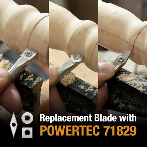 Powertec 3 PCS Carbide مخرطة أدوات مع 3 أجهزة كمبيوتر Tungsten Carbide Cutter إدراج مجموعة | رقبة بجعة مستقيمة ، وعنق جافة عميق للعمل العميق ، وأدوات مخرطة الخشب مع شفرة قابلة للاستبدال (71997) in Kuwait
