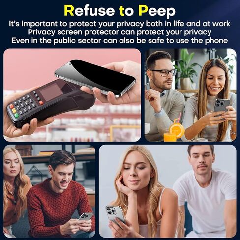 واقي شاشة من الزجاج المقوى للخصوصية من ImpactStrong لهاتف iPhone 14 Pro Max [إطار سهل التركيب] [خالي من الفقاعات] [صلابة 9H] صديق للحافظة، 6.7 بوصة - (عبوتان) in Kuwait