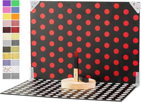 Myking 9pcs 18patterns Product Product Backdrops Kit Photo Photo Backdrop Boards Colorful Gird Photoshoot الخلفية للمجوهرات ومستحضرات التجميل والمكياج وغيرها من التصوير الفوتوغرافي للمنتجات الصغيرة (16.5x11 بوصة) in Kuwait