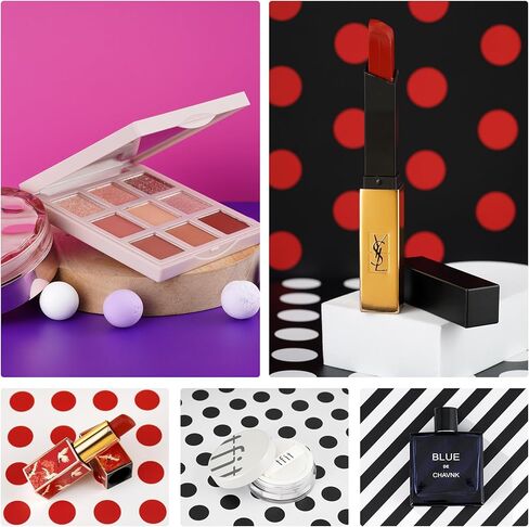 Myking 9pcs 18patterns Product Product Backdrops Kit Photo Photo Backdrop Boards Colorful Gird Photoshoot الخلفية للمجوهرات ومستحضرات التجميل والمكياج وغيرها من التصوير الفوتوغرافي للمنتجات الصغيرة (16.5x11 بوصة) in Kuwait