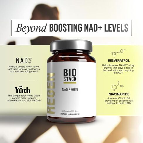 NAD Regen, NAD+ Supplement for Anti-Aging with Niacinamide, Spermidine and Resveratrol (30 Servings) in Saudi Arabia