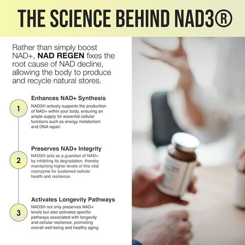 NAD Regen, NAD+ Supplement for Anti-Aging with Niacinamide, Spermidine and Resveratrol (30 Servings) in Saudi Arabia