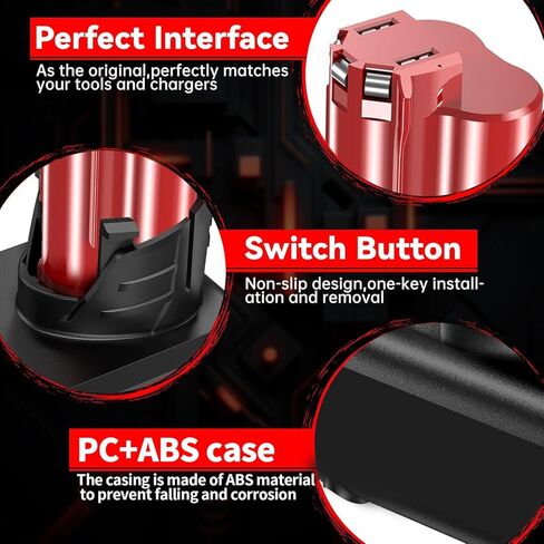 8.0Ah Replacement for Milwaukee M12 Battery, Compatible with Milwaukee 12V Battery 48-11-2411 48-11-2402 48-11-2440 48-11-2411 Cordless Tools 2 Packs in Kuwait