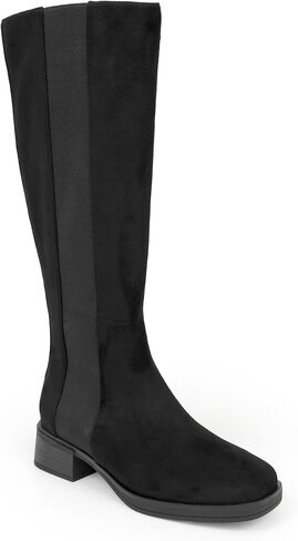 Aerosoles Women's DARIA Knee High Boot, Black Patent Crinkled Faux Leather, 10 in Kuwait