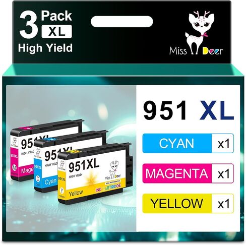 Miss Deer 950 951 XL Ink Cartridge Combo Pack Compatible Ink Cartridges Replacement for HP 950 951XL,to Used with HP Officejet Pro 8610 8600 8620 8630 8640 8100 8615 251dw 271dw 276dw,12 Pack in Saudi Arabia