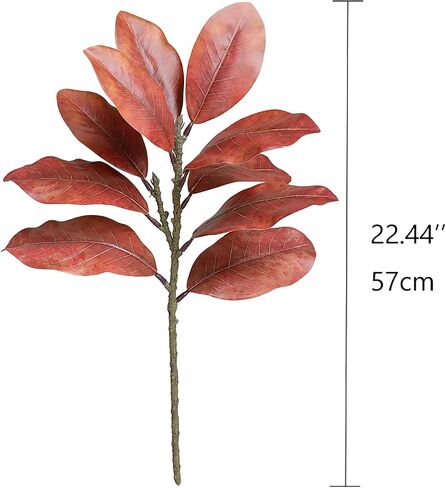 3Pcs Artificial Magnolia Leaves Stems Fake Magnolias Leaf Branches Faux Greenery Stems Real Touch Magnolia Leaves Branches for Indoor Outdoor Home Decor in Saudi Arabia