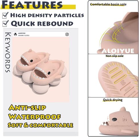 SHARK SLIDES SINGERANCE UPGRAND SUMMER CARTON CARON CARON SHARK SLIPPERS للنساء رجال غير قابلة للانزلاق مفتوحًا في صندل خفيف الوزن وحيد غير رسمي للجنسين in Saudi Arabia
