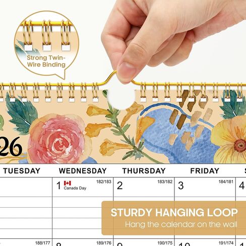 2025 Wall Calendar - 18 Months Wall Calendar Covers January 2025 to June 2026, Monthly Calendar(14.7"x11.5"), Hanging Wall Calendar for Easy Organizing, Colorful Typography in Kuwait