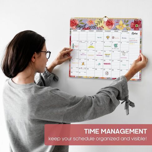 2025 Wall Calendar - 18 Months Wall Calendar Covers January 2025 to June 2026, Monthly Calendar(14.7"x11.5"), Hanging Wall Calendar for Easy Organizing, Colorful Typography in Kuwait