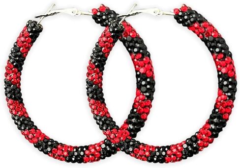 Bohemian Sparkle Resin Rhinestone Wrapped Big Hoop Dangle Earrings Circle Jewelry for Women in Kuwait