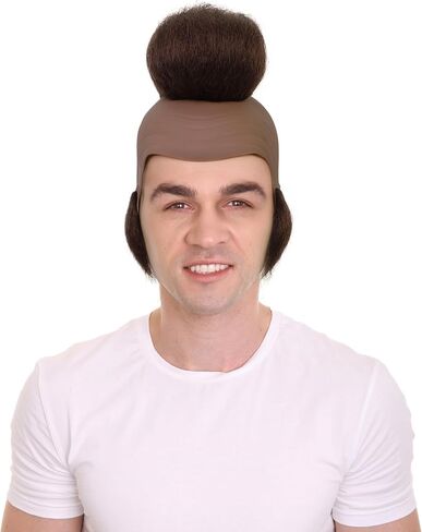 HPO البالغين البالغين من الرجال الأسود القوي T Mohawk ، مثالي لجميع القديسين ، الألياف الاصطناعية المتجهة للهب (أسود) in Saudi Arabia