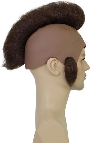 HPO البالغين البالغين من الرجال الأسود القوي T Mohawk ، مثالي لجميع القديسين ، الألياف الاصطناعية المتجهة للهب (أسود) in Saudi Arabia