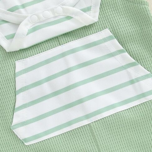 Newborn Baby Boy Summer Clothes Stripe Short Sleeve Romper Suspender Pants Hat 3Pcs Set Cute Coming Home Outfit in Kuwait