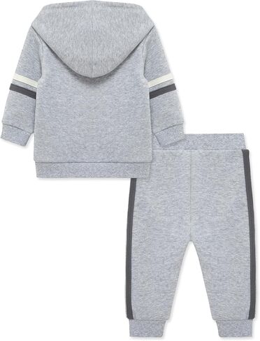 Little Me Simply Solids Solds Cotton Organic Cotton Blend Baby Boys 'Fleece Sweece Shirt and Pant Set ، 12 شهرًا - 4 طفل صغير in Kuwait
