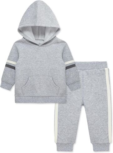 Little Me Simply Solids Solds Cotton Organic Cotton Blend Baby Boys 'Fleece Sweece Shirt and Pant Set ، 12 شهرًا - 4 طفل صغير in Kuwait