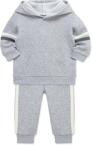 Little Me Simply Solids Solds Cotton Organic Cotton Blend Baby Boys 'Fleece Sweece Shirt and Pant Set ، 12 شهرًا - 4 طفل صغير in Kuwait